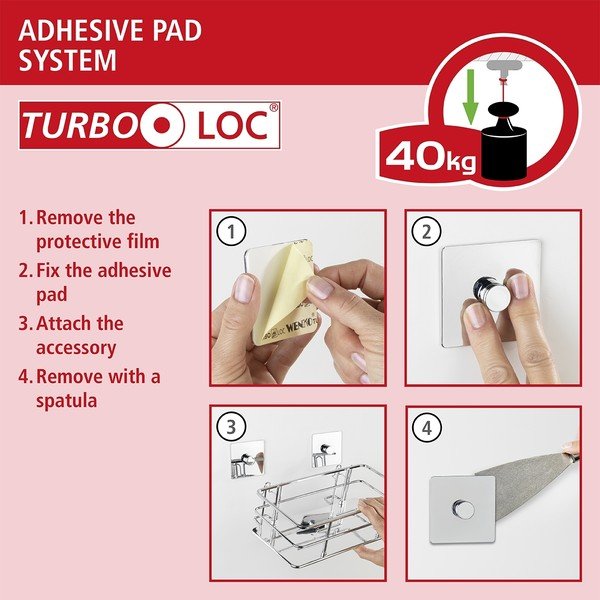 Črno držalo za kuhinjske krpe Wenko Turbo-Loc® Gala, širine 30,6 cm-image-1