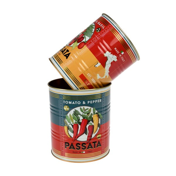 Dekorativne škatle za shranjevanje v kompletu 2 ks iz kositra ø 11x13 cm Passata – Rex London