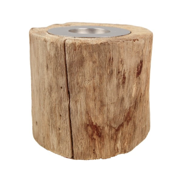 Svečnik iz tikovega lesa HSM collection Antique, višina 10 cm-image-1