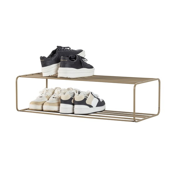 Svetlo rjava kovinska stenska omarica za čevlje Josse – WOOOD-image-2