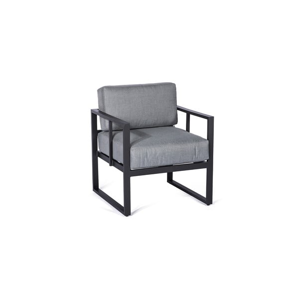 Komplet grafitno sivih vrtnih stolov Bellisima in črne mize Loris, ø 35 cm-image-1