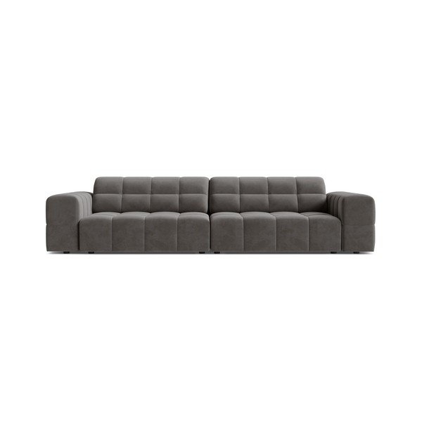 Siva žametna sedežna garnitura 252 cm Chicago – Cosmopolitan Design