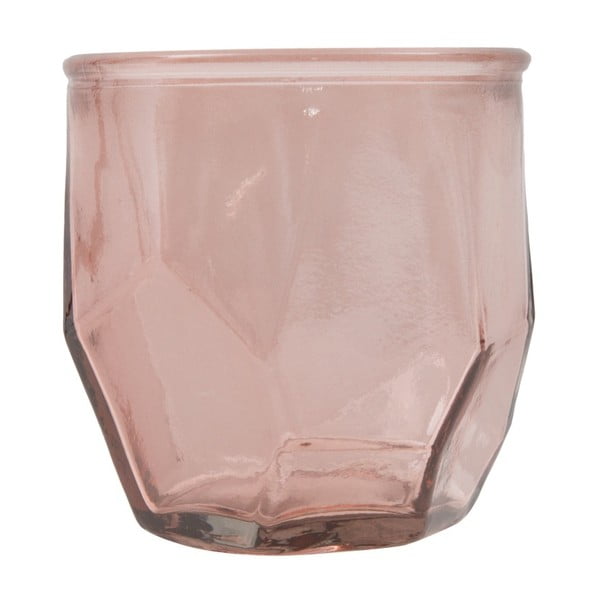 Roza svečnik iz recikliranega stekla Mauro Ferretti Ambra, ⌀ 9 cm