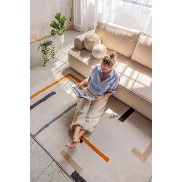 Oranžna-kremno bela preproga 160x230 cm Linea – Universal-image-3