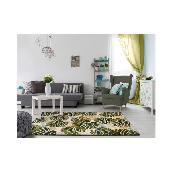 Zelena in bež preproga Universal Tropics Multi, 140 x 200 cm-image-1