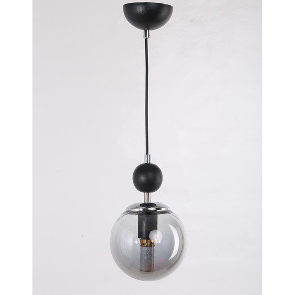 Črno-siva viseča svetilka s steklenim senčilom ø 15 cm Marble – Squid Lighting