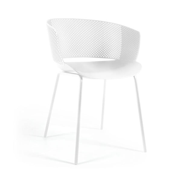 Bel kovinski/plastičen vrtni stol Yeray – Kave Home