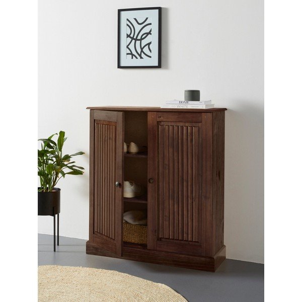 Rjava omarica iz masivnega bora 100x34 cm Mille – Støraa-image-4