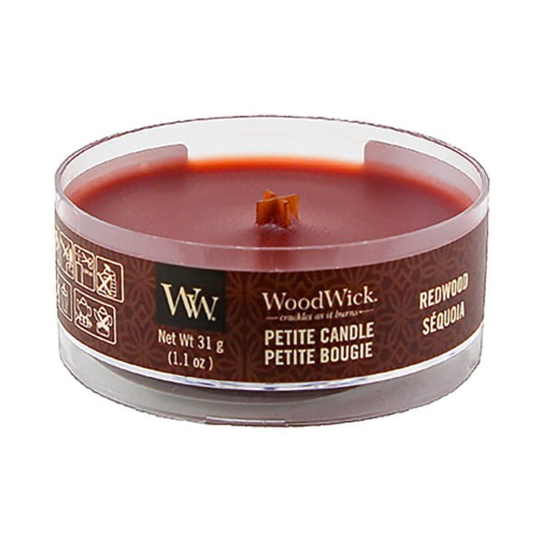 Sveča z vonjem sandalovine WoodWick Petite, čas gorenja 8 h