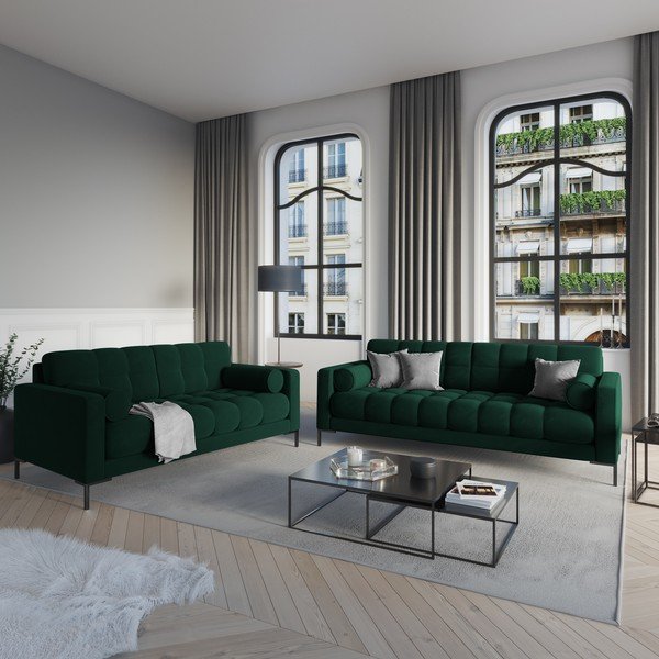 Temno zelen žameten kavč Cosmopolitan Design Bali-image-1