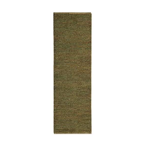 Temno zelen ročno tkan tekač iz jute 66x200 cm Soumak – Asiatic Carpets