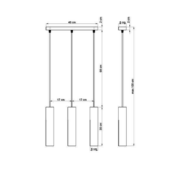 Viseča svetilka Sollux Bakari, dolžina 40 cm-image-2