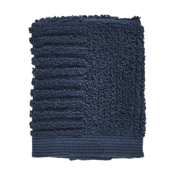 Temno modra brisača za obraz iz 100 % bombaža Zone Classic Dark Blue, 30 x 30 cm