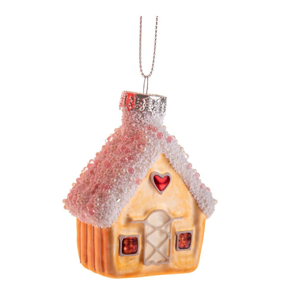 Steklen okrasek za jelko 7 cm House