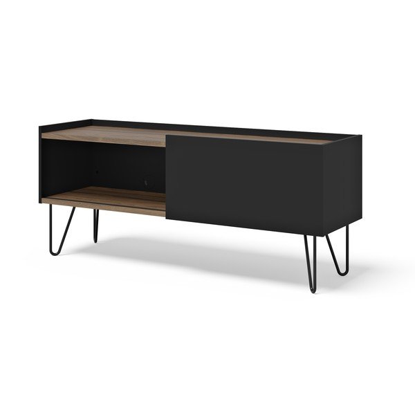 Črna/rjava TV omarica v orehovem dekorju 140x59 cm Nina – TemaHome-image-2