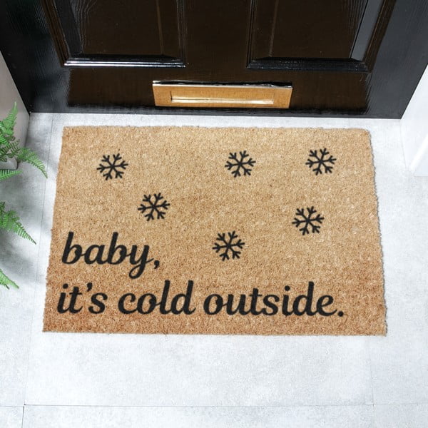 Predpražnik z božičnim motivom iz kokosovih vlaken 40x60 cm Baby It's Cold Outside – Artsy Doormats-image-2