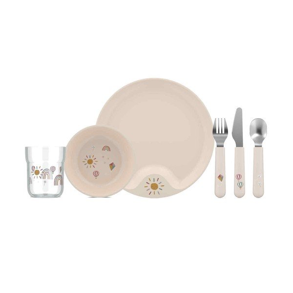 Plastičen otroški set posode 6 ks Sunshine & Rainbow – Mepal