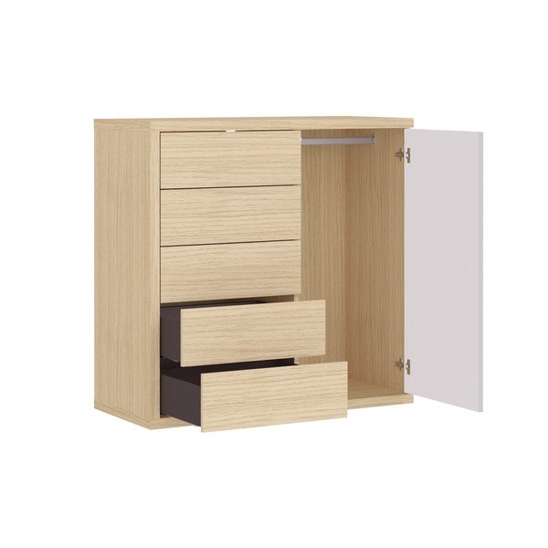 Bela komoda v dekorju hrasta 113x113 cm Hugo - TemaHome-image-4