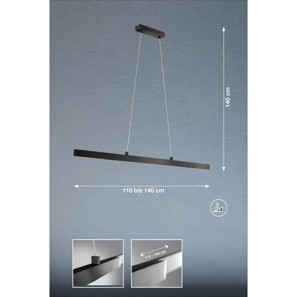 Črna LED zatemnitvena viseča svetilka Orell – Fischer & Honsel-image-3