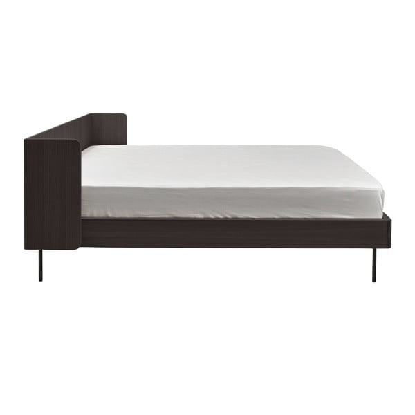 Črna zakonska postelja v hrastovem dekorju 180x200 cm Wrap – Bonami Selection-image-2