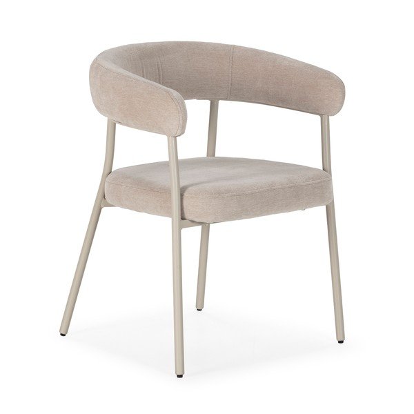 Bež oblazinjeni jedilni stoli v kompletu z nasloni za roke 2 ks Yuri – MOME