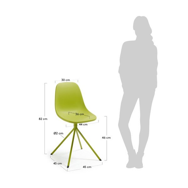 Komplet 2 zelenih jedilnih stolov La Forma Mint-image-3