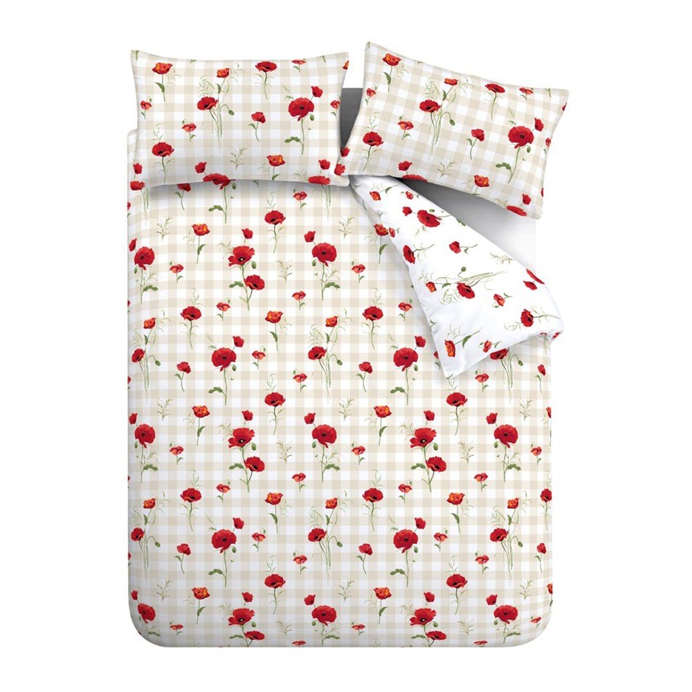 Rdeča enojna posteljnina Poppy