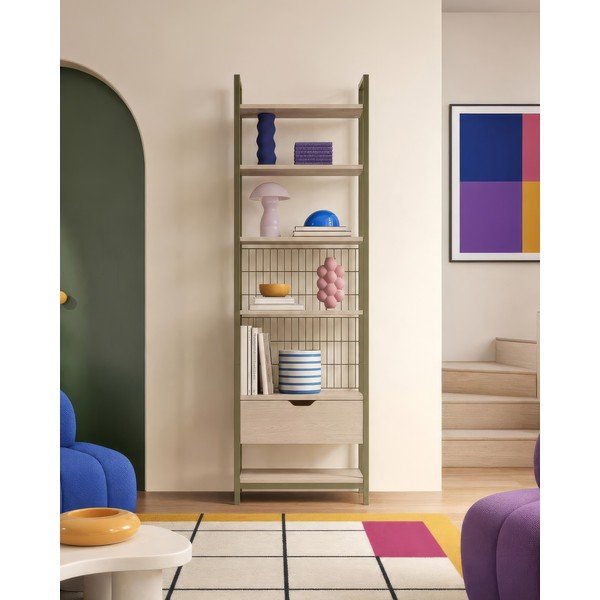 Zelen jeklen regal 60x179,5x40 cm Amara – Marckeric-image-2