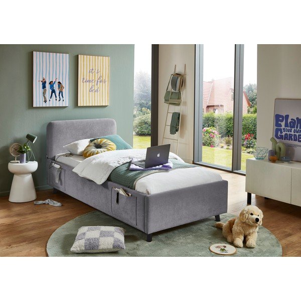 Siva otroška postelja brez letvenega dna 90x200 cm Cosy – Meise Möbel-image-1