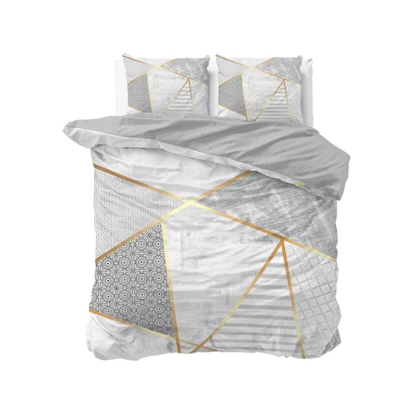 Bombažna posteljnina za zakonsko posteljo Pure Cotton Graphic, 200 x 200/220 cm