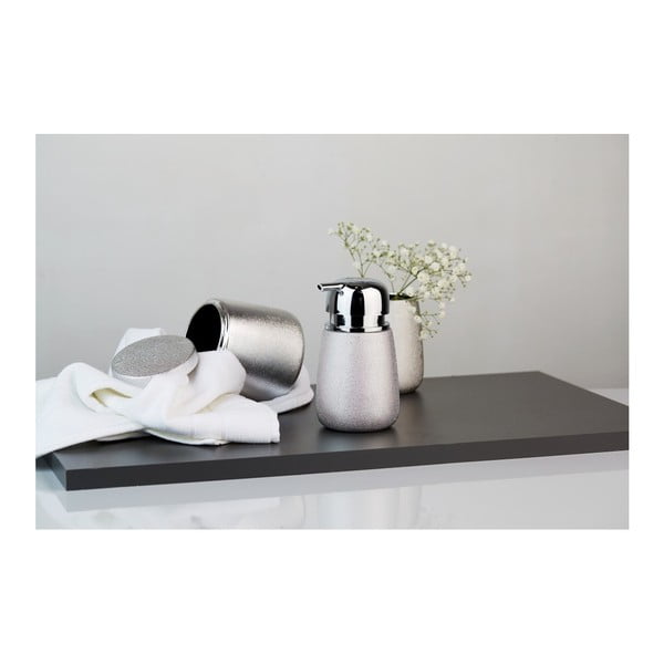 Keramičen lonček za zobno ščetko v srebrni barvi Wenko Glimma-image-1