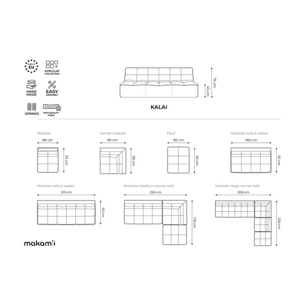 Temno siv modularni otoman Kalai – Makamii-image-4