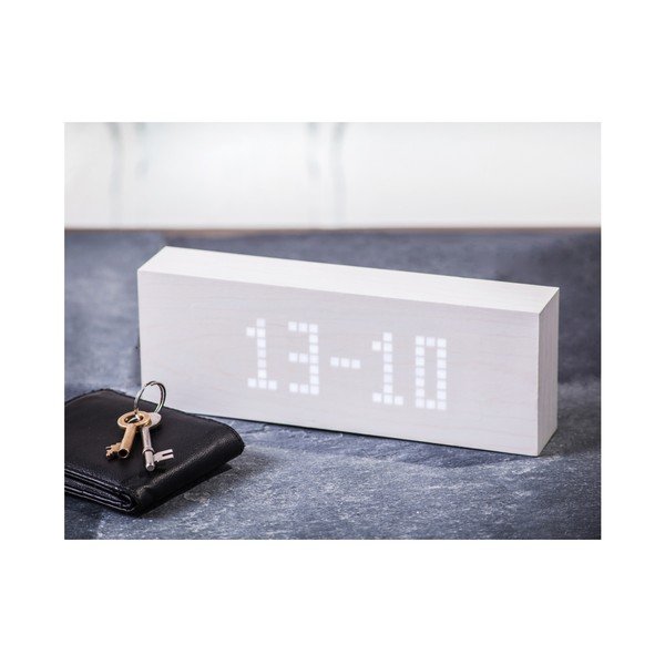Bela budilka z belim LED zaslonom Gingko Message Click Clock-image-4