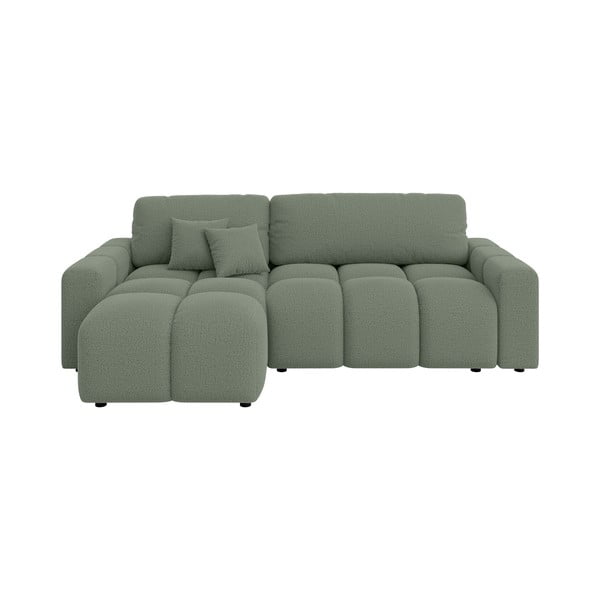 Svetlo zelena raztegljiva kotna sedežna garnitura (s kotom po izbiri) Luki – Ropez