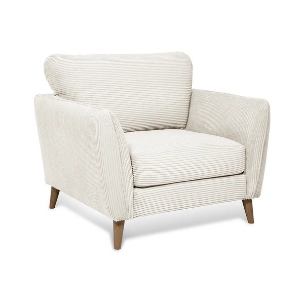 Bel fotelj iz rebrastega žameta Paris – Scandic