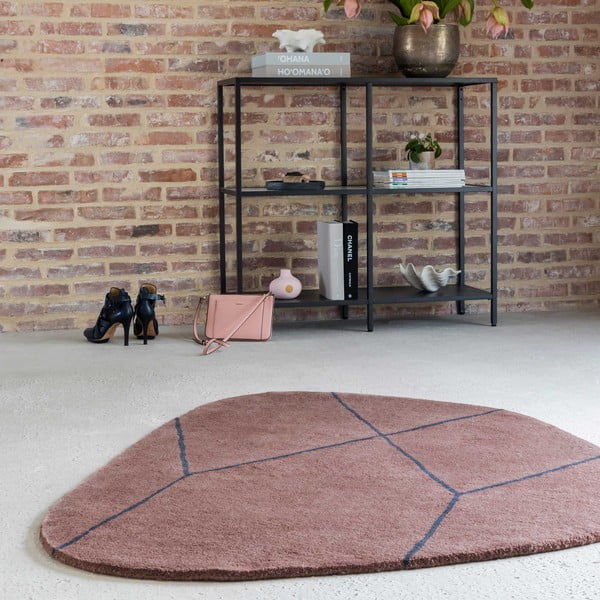 Rožnata volnena preproga 120x154 cm Shape - Mette Ditmer Denmark-image-1