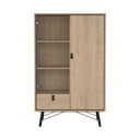 Vitrina v hrastovem dekorju 102x162x40 cm Ry – Tvilum