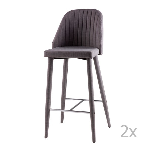 Komplet 2 svetlo sivih barskih stolov sømcasa Cassie