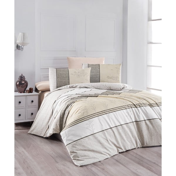 Bež bombažna posteljnina za zakonsko posteljo 200x200 cm Pine – Mijolnir