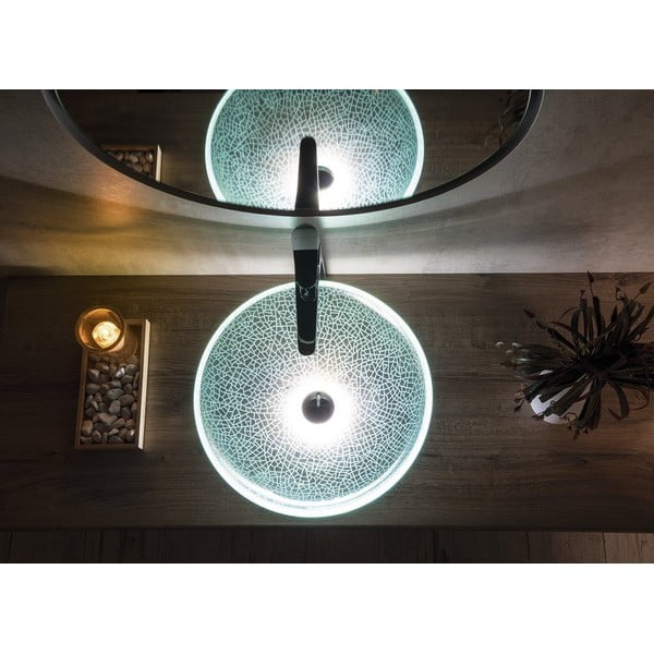 Steklen okrogel umivalnik ø 42 cm Ice – Sapho-image-1