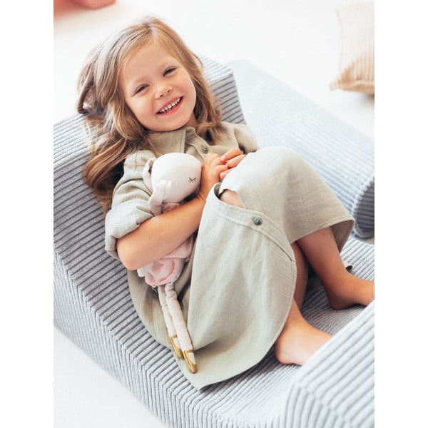 Mentolno zeleno otroško igrišče iz pene iz rebrastega žameta 3 ks višina 37 cm 75x49 cm Rainbow Montessori – Wigiwama-image-4