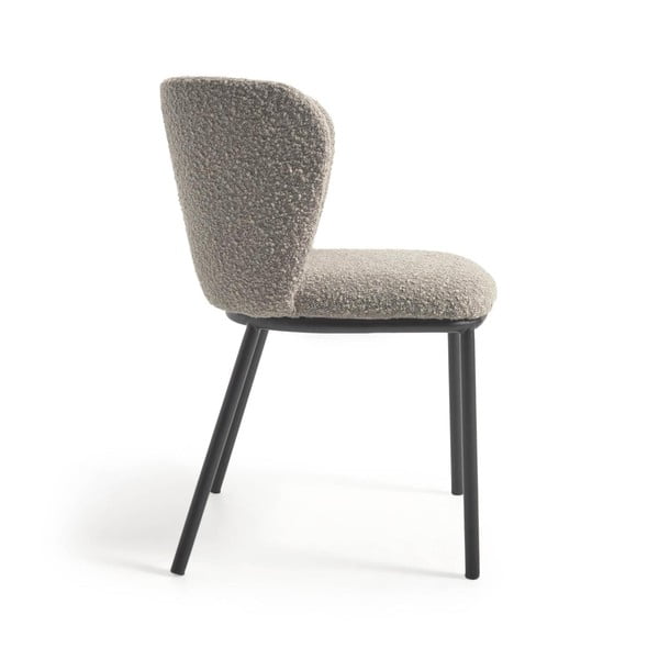 Svetlo siv oblazinjen jedilni stol Ciselia – Kave Home-image-4