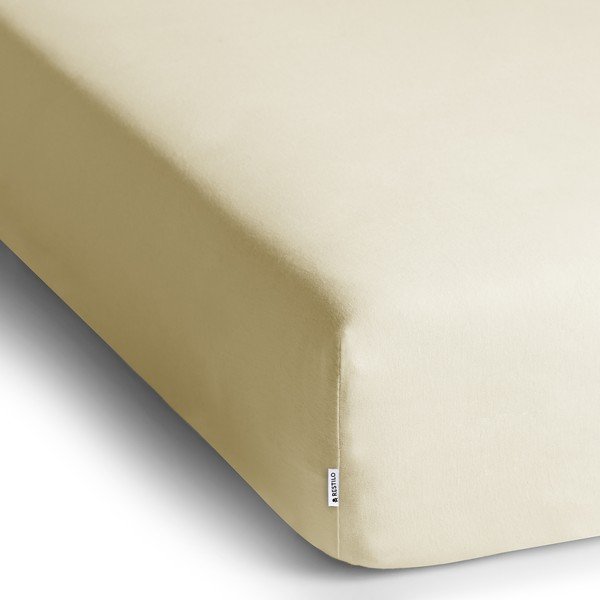Bež napenjalna rjuha iz jerseyja 90x200 cm Amber – Restilo-image-2