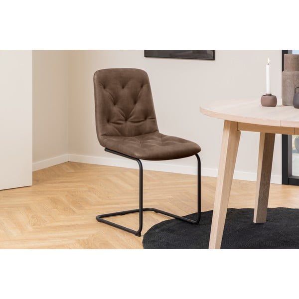 Rjavi jedilni stoli v kompletu 2 ks iz umetnega usnja Kira – Actona-image-1