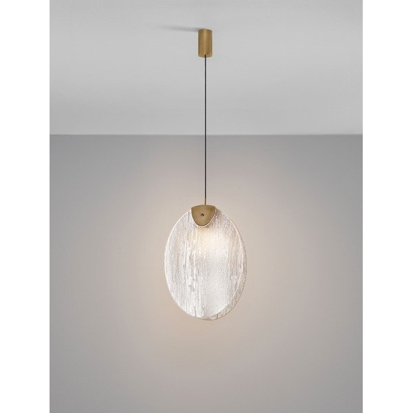 Medeninasta jeklena LED viseča svetilka s steklenim senčilom Shelina – Nova Luce-image-3