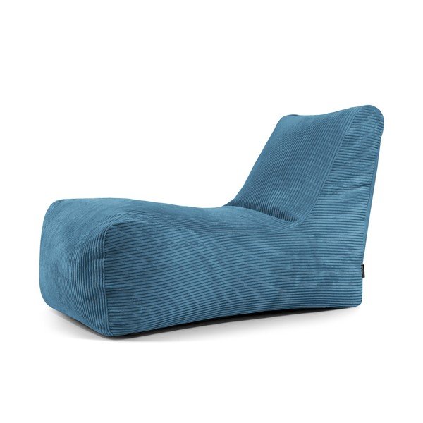 Modra vreča za sedenje iz rebrastega žameta Lounge – SLOWDOWN