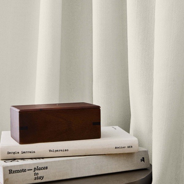 Bež izolacijska zavesa iz rebrastega žameta 140x260 cm Madison – douceur d'intérieur-image-4