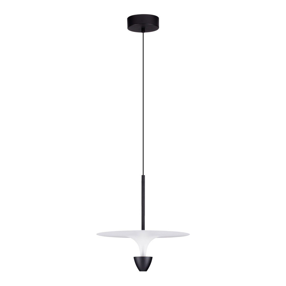 Mat črna aluminijasta LED viseča svetilka ø 34 cm Topio