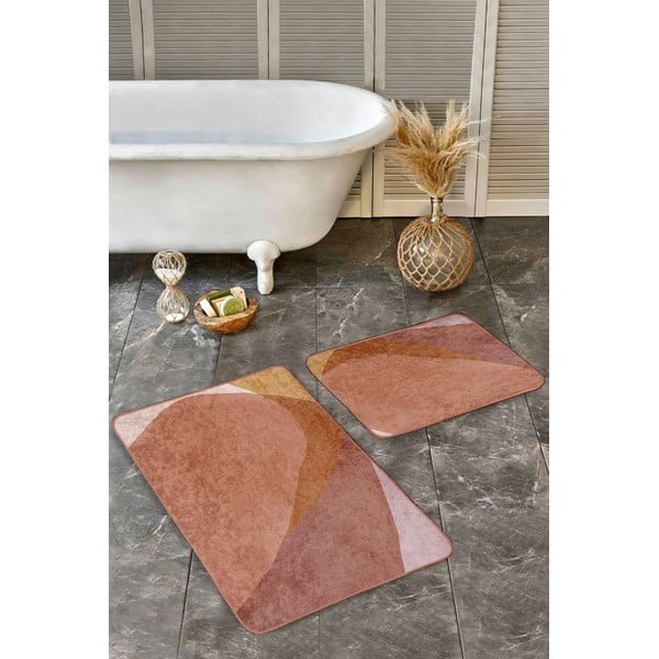 Rjave žametne kopalniške preproge v kompletu 2 ks 60x100 cm – Mila Home-image-4
