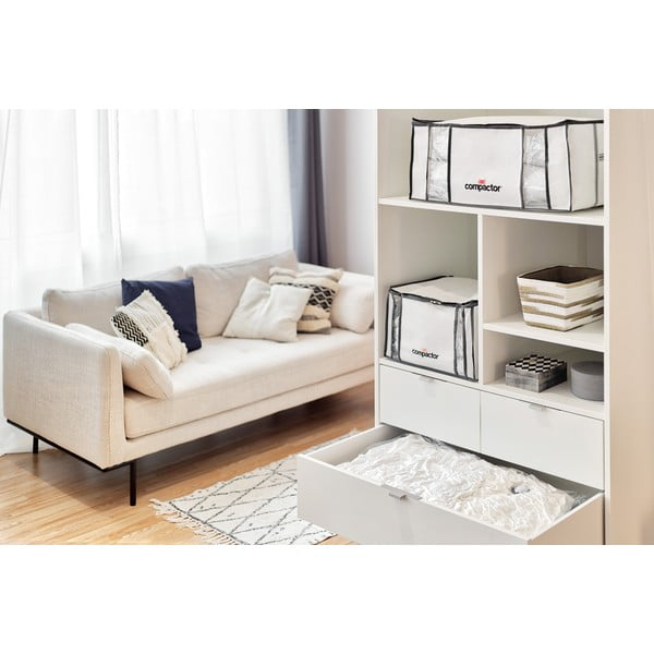 Vakuumska/ojačana tekstilna škatla za shranjevanje oblačil 65x45x27 cm Life – Compactor-image-3